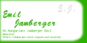 emil jamberger business card